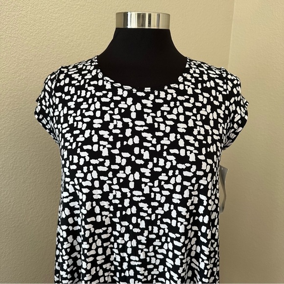 NWT Karen Kane Black White Short Sleeve Shift Dress Size XS - Picture 3 of 11